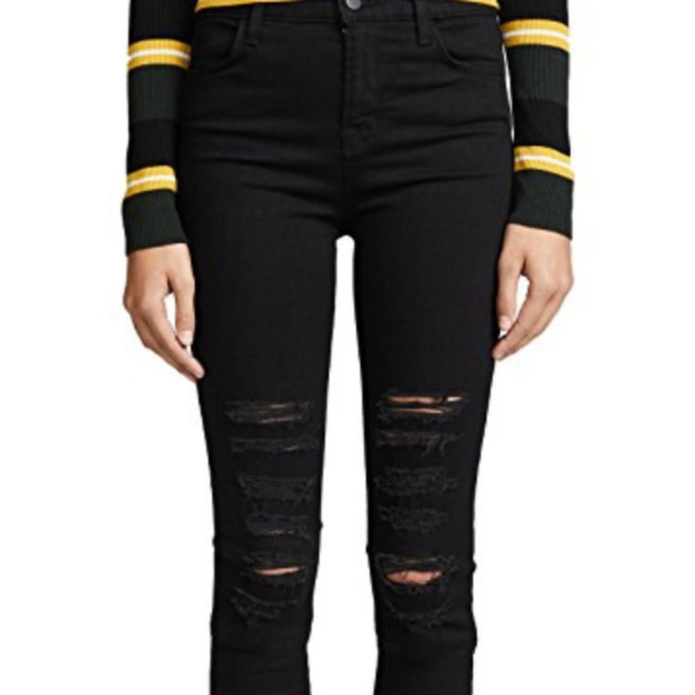 J Brand Maria - High Rise Skinny in Black Heart